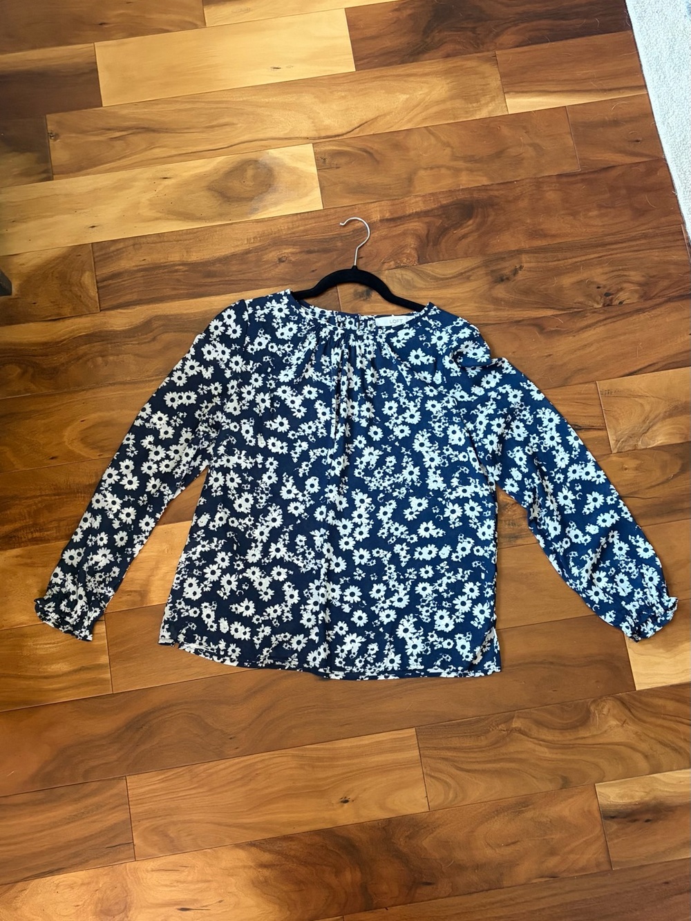 Floral Navy Blue Women's Top